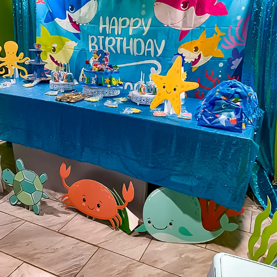 shark photo prop. ocean themed party  Ocean theme party, Ocean theme  birthday, Sea birthday party