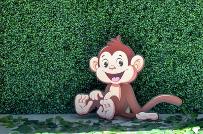 Cute Monkey Cutout | Baby Shower Props and Decor | Safari Theme