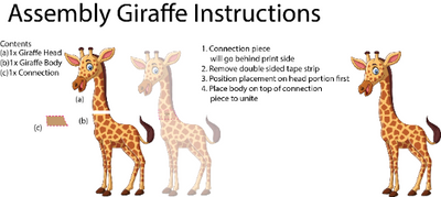 Cute Giraffe Cutout | Baby Shower Props and Decor | Safari Theme