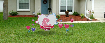 Heart shaped Mothers day Yard sign