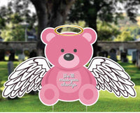 Teddy Bear with Wing, Baby memorial, Funeral baby sign. Infant and pregnancy Loss Gift
