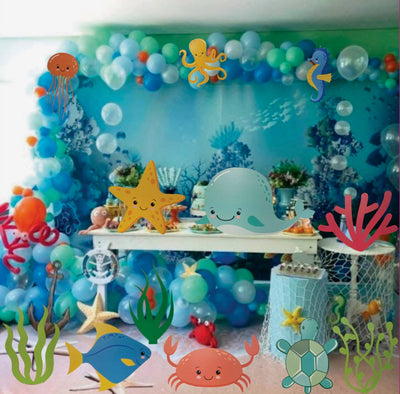 underwater, sea creatures party decor 