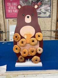 Honey Bear Donut Stand - Holds up to 10 donuts - Donut Party Theme Decoration, Donut Wall