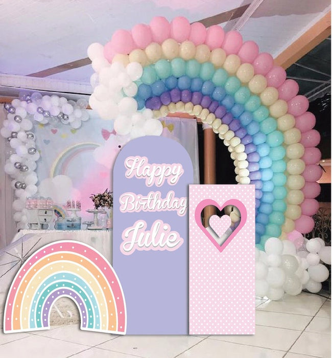 Rainbow Party theme backdrop walls. Vibrant color rainbow walls, Perso –  Hashtag Cutouts