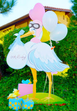 Stork Caring a Baby Decor