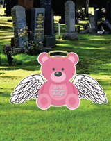 Teddy Bear with Wing, Baby memorial, Funeral baby sign. Infant and pregnancy Loss Gift